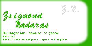 zsigmond madaras business card